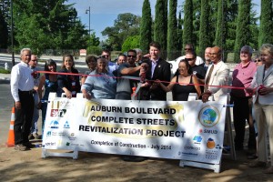 Council members, business owners and other elected officials gathered Tuesday morning to celebrate the completion of 'Phase 1' of Auburn Boulevard improvement work.