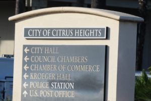 City of Citrus Heights sign, marquee. Stock photo. by Luke Otterstad