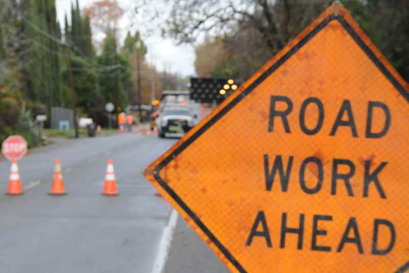 Road work ahead sign // Citrus Heights Sentinel