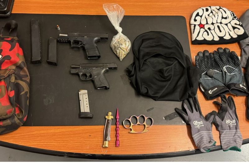 A juvenile was recently found in possession of loaded weapons, ski mask.
