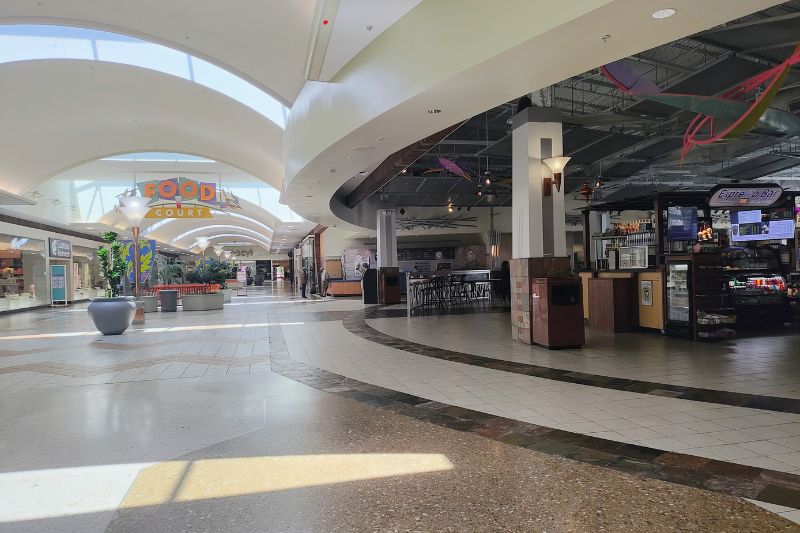 Vacant food court at the Sunrise Mall
