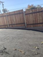 Bill Leggett's driveway and new retaining wall and fence