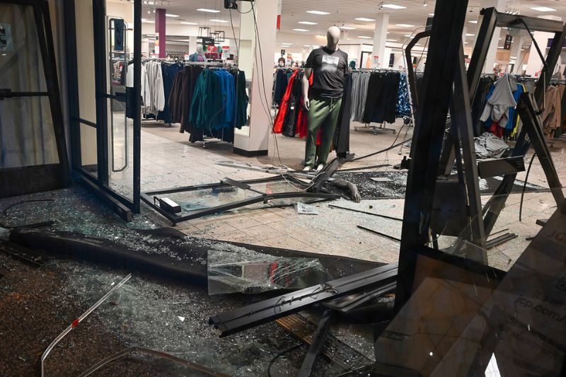 An unknown suspect drove their vehicle through JC Penny at the Sunrise Mall on Sunday, Dec. 16, causing destruction. // Mike Hazlip
