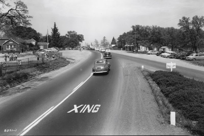 Sylvan Corners facing north in 1951 // Citrus Heights Historical Society