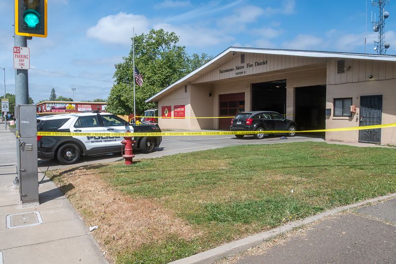 CHPD on scene at a crime scene at Sac Metro Fire Station 21