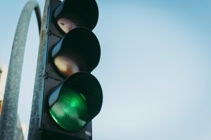 Traffic signal light stock photo