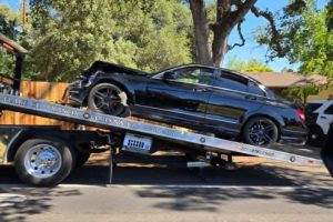 One of multiple stored vehicles removed from a property on Old Auburn Road, May 22, 2025.