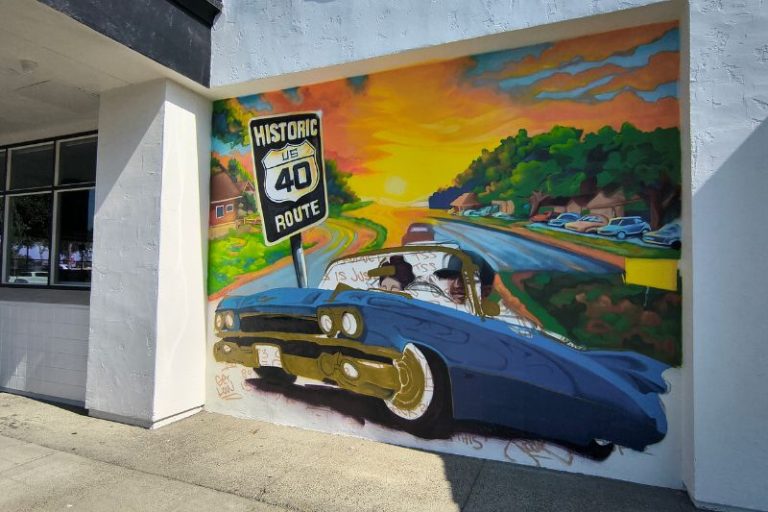 A mural painted by "Mammoth."