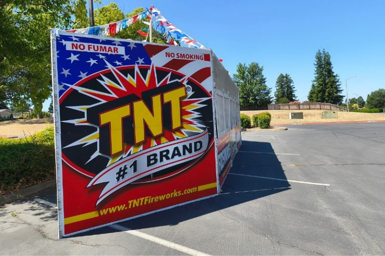 Fireworks booth at Fair Oaks Blvd. and Woodmore Oaks Drive.