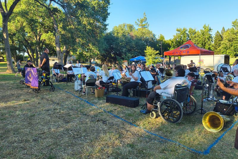 Citrus Heights Community Marching Band celebrated 20 years with a concert event at the future site of the Kathy Cook Memorial Amphitheater, at Rusch Park, June 25, 2025. // SB Williams