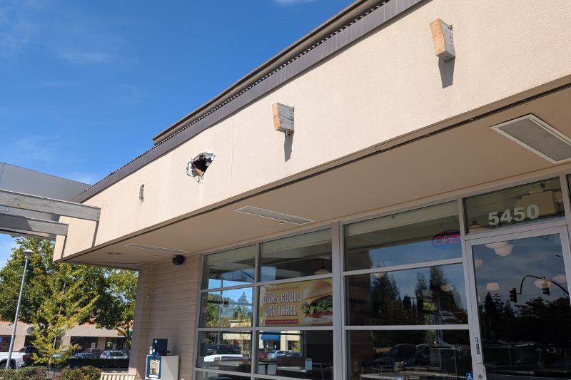 Nation's Giant Burgers is awaiting a new sign on the front of its building.