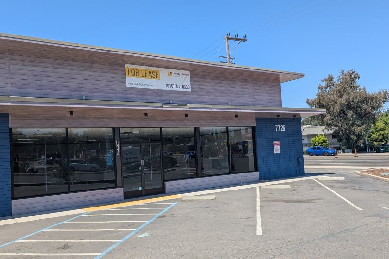 A former medical supply store which has sat vacant on Auburn Blvd. and Antelope Rd. for some time. // SB WIlliams