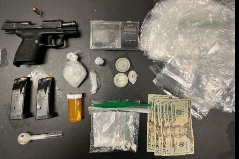 Several photos shared by the department show drugs packaged for sale, stacks of cash, and a firearm and two magazines. // Citrus Heights Police