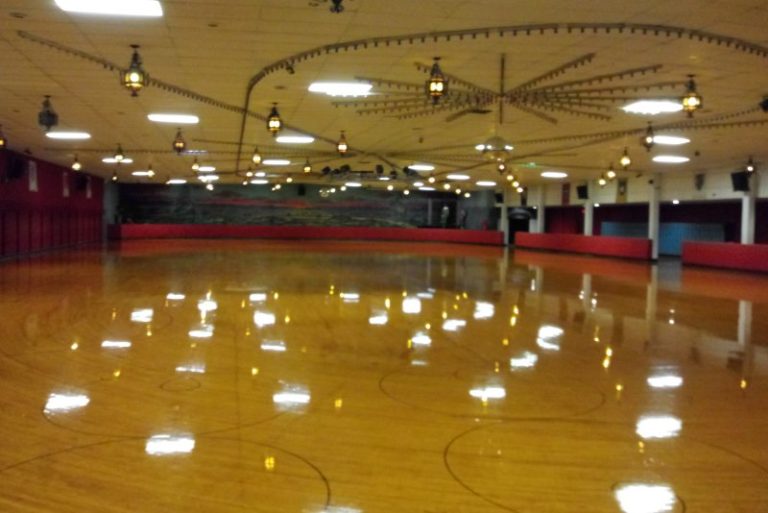 Roller Rink inside Sunrise Rollerland.